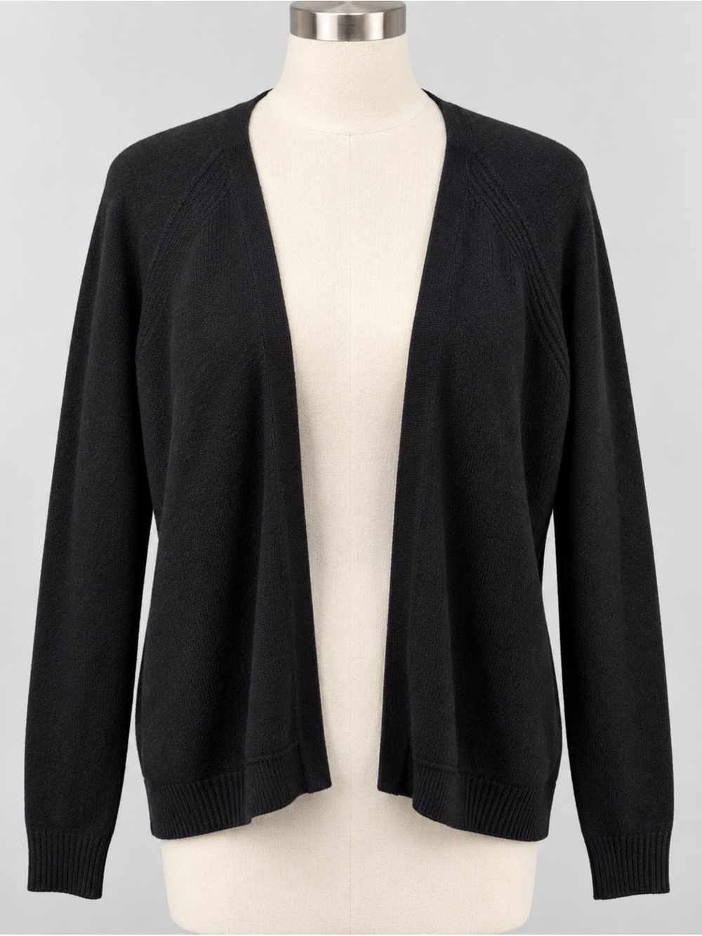 Gap 100% Cashmere Black Open Front Cardigan Sweater Size M Soft Wool Fall